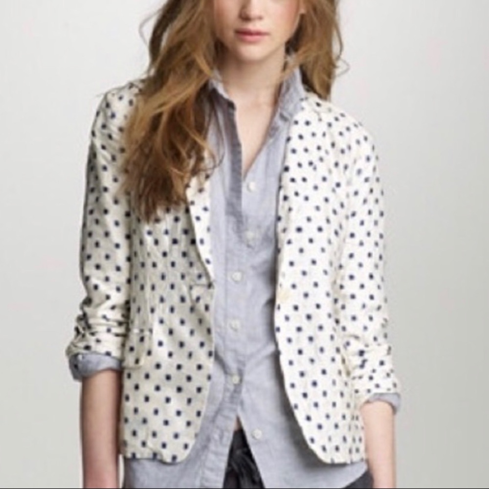 SOLD. J. Crew Polka Dot School Boy Jacket!!